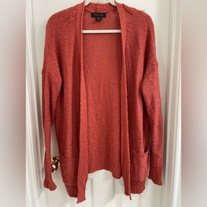 Tahari Long Sleeve Lightweight Cardigan with Pockets, Size Medium